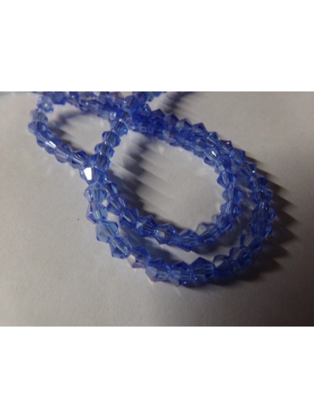 1 Strand Light Blue AB Color Plated Bicone Glass Beads